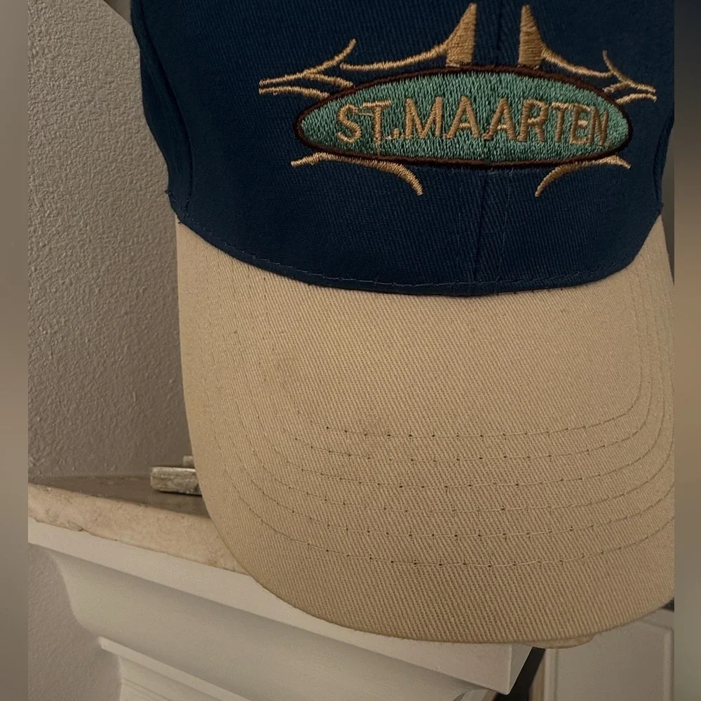 St. Maarten Blue and Tan Cap - Picture 8 of 9